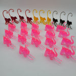 Vintage Cocktail Hanger Marker Zoo Animals 1960s Neon Pink Elephant Monkeys Mix
