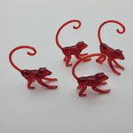 Vintage Cocktail Hanger Marker Zoo Animals 1960s Neon Pink Elephant Monkeys Mix