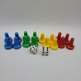 Parcheesi Replacement Tokens 1989 Plastic Pieces Small Dice Colors Game