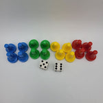 Parcheesi Replacement Tokens 1989 Plastic Pieces Small Dice Colors Game