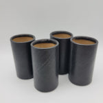 Parcheesi Replacement Shaker Cups 1989 4 Pieces Small Black Cardboard
