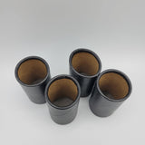 Parcheesi Replacement Shaker Cups 1989 4 Pieces Small Black Cardboard