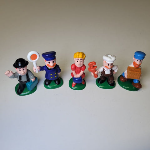 Vintage Train Towns People Plastic 2 Inch Cargo Mechanic Business Commute Play