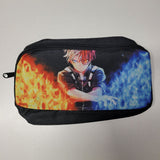 Anime Backpack Lunch Box Pencil Case Set Bag Strap 16 Inch Tall Fire Ice Hero