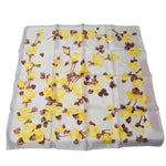 Square Scarf Japan Acetate Floral Yellow Roses Womens Soft Vintage  USA 24 Inch