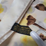 Square Scarf Japan Acetate Floral Yellow Roses Womens Soft Vintage  USA 24 Inch
