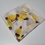 Square Scarf Japan Acetate Floral Yellow Roses Womens Soft Vintage  USA 24 Inch