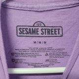 Sesame Street Gang Tee Shirt Purple Womens Medium Big Bird Muppets Elmo Cookie