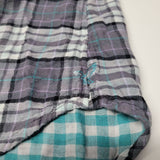 American Eagle Outfitters Plais Shirt Snap Pockets Women's Size 4 Small Gray