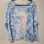 Disney Frozen Long Sleeve Tee Shirt Blue Elsa Youth Large Girls School