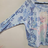 Disney Frozen Long Sleeve Tee Shirt Blue Elsa Youth Large Girls School