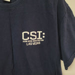Gildan CSI Tee Shirt Halloween Costume Blue Crime Scene Womens Medium Uniform
