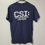 Gildan CSI Tee Shirt Halloween Costume Blue Crime Scene Womens Medium Uniform