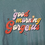 Joyspun Morning Gorgeous Tee Shirt Cropped Soft Womens Small Short Sleeve Blue
