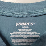 Joyspun Morning Gorgeous Tee Shirt Cropped Soft Womens Small Short Sleeve Blue