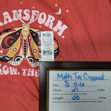 Joyspun Moth Grow Tee Shirt Cropped Soft Womens Small Short Sleeve Transform
