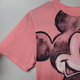 Disney Mickey Mouse Tee Shirt Juniors Small Pink Cartoon Sketch Short Sleeve
