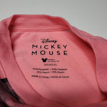 Disney Mickey Mouse Tee Shirt Juniors Small Pink Cartoon Sketch Short Sleeve