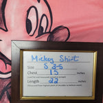 Disney Mickey Mouse Tee Shirt Juniors Small Pink Cartoon Sketch Short Sleeve