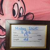 Disney Mickey Mouse Tee Shirt Juniors Small Pink Cartoon Sketch Short Sleeve