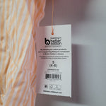 Joyspun Pajama Top Striped Shirt Collar Pocket Pink Peach Tags Womens Small Tags