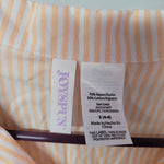 Joyspun Pajama Top Striped Shirt Collar Pocket Pink Peach Tags Womens Small Tags
