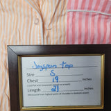 Joyspun Pajama Top Striped Shirt Collar Pocket Pink Peach Tags Womens Small Tags