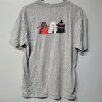 Scared Cats Halloween Shirt Gray Costumes Cute Kitty Womens Medium Tee