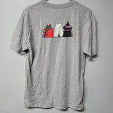 Scared Cats Halloween Shirt Gray Costumes Cute Kitty Womens Medium Tee