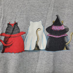 Scared Cats Halloween Shirt Gray Costumes Cute Kitty Womens Medium Tee