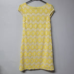 Madison Leigh Dress Lace Yellow Daisy Womens Size 6 Zipper Cap Sleeve Small