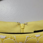 Madison Leigh Dress Lace Yellow Daisy Womens Size 6 Zipper Cap Sleeve Small