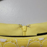 Madison Leigh Dress Lace Yellow Daisy Womens Size 6 Zipper Cap Sleeve Small