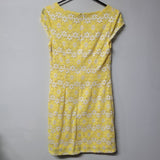 Madison Leigh Dress Lace Yellow Daisy Womens Size 6 Zipper Cap Sleeve Small
