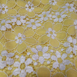 Madison Leigh Dress Lace Yellow Daisy Womens Size 6 Zipper Cap Sleeve Small