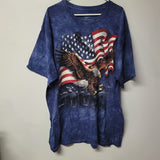 The Mountain Eagle Flag Tee Shirt Mens 2XL Cotton Print USA America Freedom