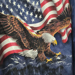 The Mountain Eagle Flag Tee Shirt Mens 2XL Cotton Print USA America Freedom