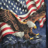 The Mountain Eagle Flag Tee Shirt Mens 2XL Cotton Print USA America Freedom