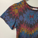 Lularoe Dress Short Sleeve Chest Pocket Womens XXS Geometric Tribal Mid Length