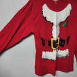 Santa Shirt Christmas Costume Red White Youth XXL Party Short Sleeve