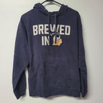 Brewed In Michigan Hoodie Beer Peninsula Ann Arbor Micro Mens Medium Blue Tractor