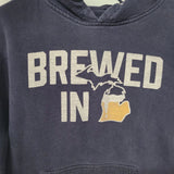 Brewed In Michigan Hoodie Beer Peninsula Ann Arbor Micro Mens Medium Blue Tractor