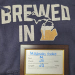 Brewed In Michigan Hoodie Beer Peninsula Ann Arbor Micro Mens Medium Blue Tractor