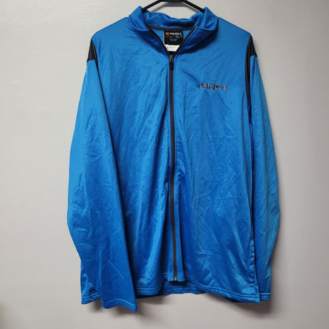 AND1 Full Zip Jacket Lightweight Pockets Blue Athletic Windbreaker Mens XL