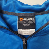 AND1 Full Zip Jacket Lightweight Pockets Blue Athletic Windbreaker Mens XL