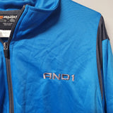 AND1 Full Zip Jacket Lightweight Pockets Blue Athletic Windbreaker Mens XL