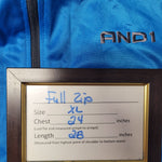 AND1 Full Zip Jacket Lightweight Pockets Blue Athletic Windbreaker Mens XL