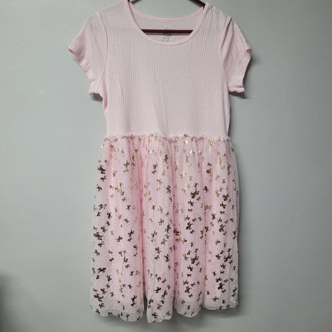 Wonder Nation Unicorn Dress Pink Gold Tulle Short Sleeve Girls XXL 18 Princess