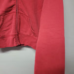 Hollister So Cal Full Zip Cropped Hoodie Sweatshirt Red Pink Womens Junior L
