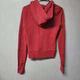 Hollister So Cal Full Zip Cropped Hoodie Sweatshirt Red Pink Womens Junior L